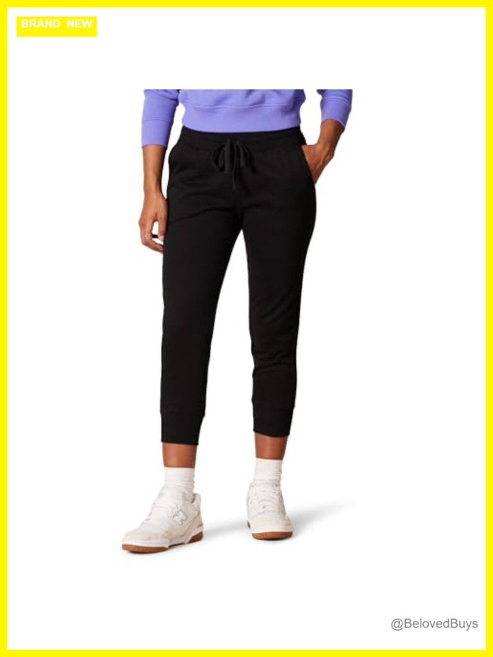 Fleece Capri Jogger Sweatpants with Drawstring Mid Rise